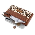 thumbnail image 5 of Wrangler Women's Large Minimalist Phone Wallet Stylish Double Zipper Cash Wallet with RFID Protection for Ladies, Leopard, 5 of 7
