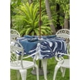 thumbnail image 3 of Outdoor Tablecloth with Umbrella Hole for Patio/Picnic/Party/Camping, Navy Blue Monstera Deliciosa Waterproof Table Cloth Round Cover Washable, Summer Botanical Tropical (Dia 54"), 3 of 9