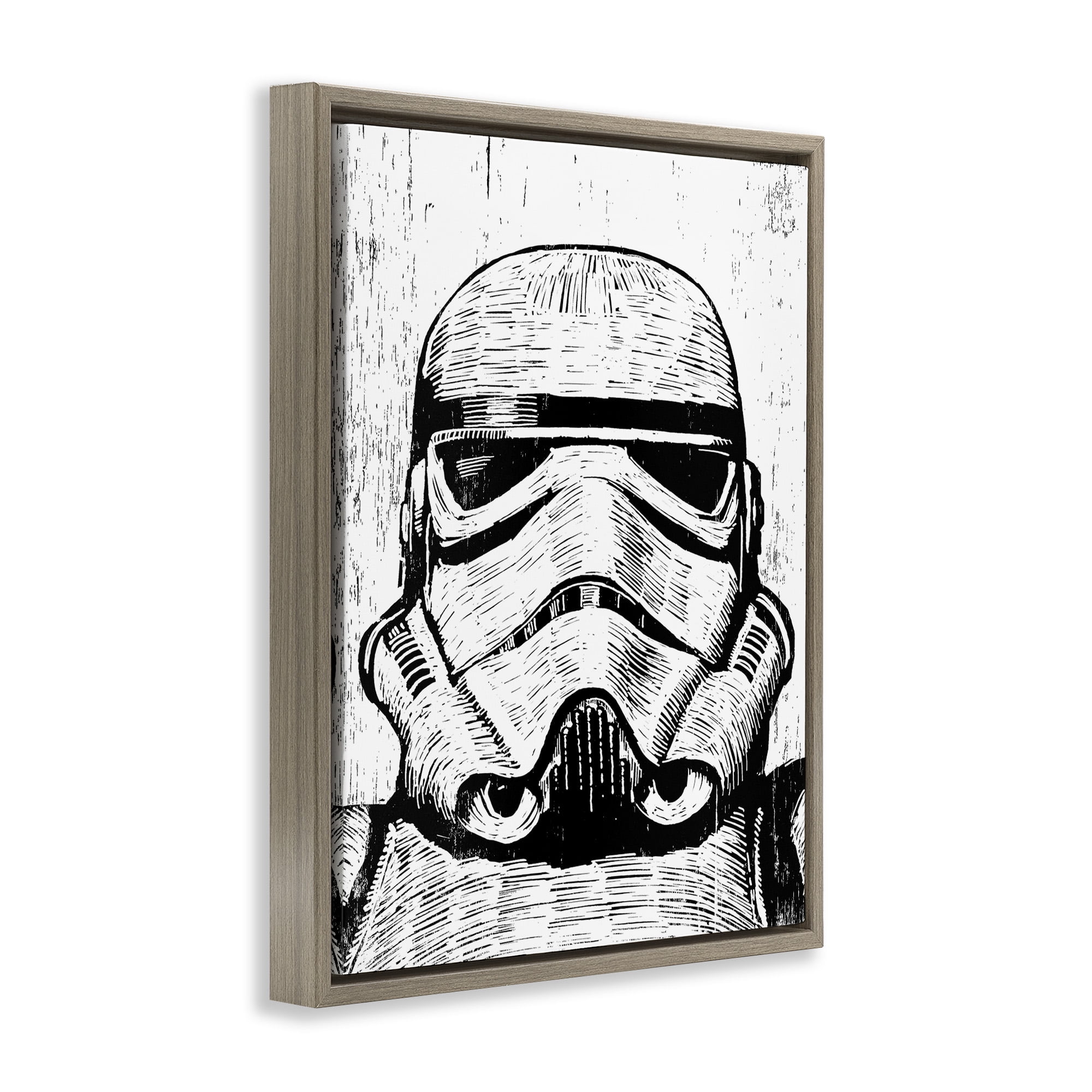 Stupell Industries Sci-Fi Character with Armor Fairy Tales & Fantasy Painting Brown Floater Framed Canvas Art Print Wall Art, 25 x 31