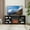 Black, variant on 58" Modern Electric Fireplace TV Stand for Tvs up to 62 Inch, Entertainment Center with LED Lights and USB Charging Outlet, TV Media Console Cabinet with Glass Shelves for Living Room, Black