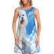 thumbnail image 1 of Balery Cute Cloud Bichon Frise Vestidos de verano para mujer con estampado: vestido holgado sin mangas, vestido playero informal y cómodo para días calurosos., 1 of 7