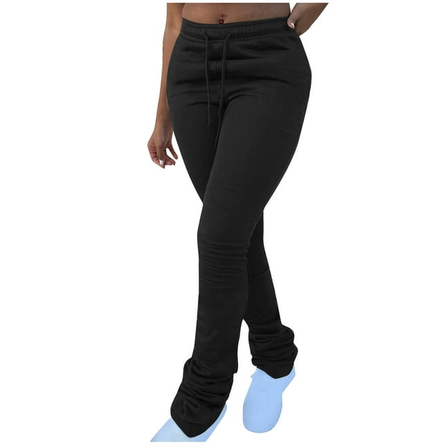 cfhntfmh Sweatpants for Women Soft High Elastic Waisted Fleece Pants Fashion Ruched Jogger Activewear Drawstring Pants