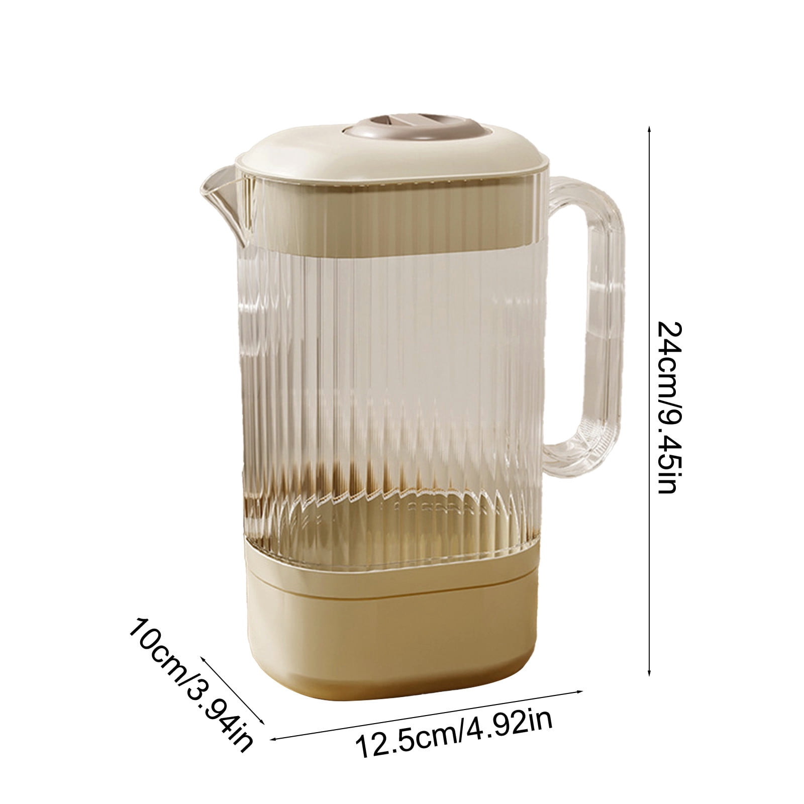 Fufafayo Cold Water Kettle 2300ml, Plastic Striped Pitcher for Iced Tea and Milk, Transparent Beverage Dispenser for Restaurant, Bar, Kitchen, Party, Large Capacity Drink Jug for Hot and Cold
