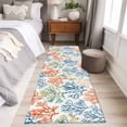 thumbnail image 4 of 2'x6' Rug Runners for Hallways Kitchen, Blue Green Orange Coastal Non Slip Entryway Beside Floor Carpet Runner, Summer Beach Coral Washable Laundry Room Bedroom Throw Rugs Mat for Family Pet, 4 of 8