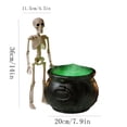 thumbnail image 3 of Halloween Decorations Indoor - Vintage Puking Skeleton Cauldron | Green LED Mist Maker Spooky Black Witch Bowl Halloween Decor for Party Kitchen Mantel Tabletop, Green, 3 of 5
