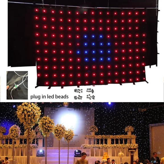 Colorful  RGBW  LED Stage Starry Sky Curtain with Size 9.84ftx13.12ft DJ Background Backdrop Wedding Party Decor