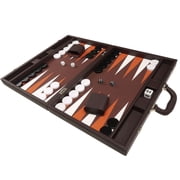 Silverman & Co. 19-inch Premium Backgammon Set - Large - Dark Brown