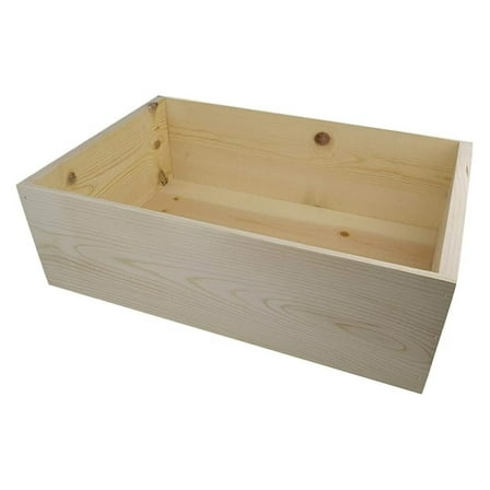 Wooden Pine Box, 20 x 14 x 7″ Outside Dimensions, With 2 Piece Bottom