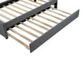 thumbnail image 5 of SESSLIFE Linen Upholstered Platform Bed with Headboard and Trundle, Twin Size Bed Frame, Furniture for Bedroom, Living Room, Guest Room, Gray, 5 of 9