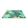 thumbnail image 2 of Ahgly Company Machine Washable Indoor Square Abstract Turquoise Blue Contemporary Area Rugs, 7' Square, 2 of 4