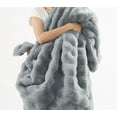 thumbnail image 3 of Brooklyn Loom Bubble Faux Fur 100% Microfiber Polyester  3 Piece King Comforter Set in Grey, All Season, Adult Size, OEKO-TEX Certified, 3 of 11