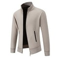 thumbnail image 5 of TFEOQRY Men's Jacket Coat Solid Color Casual Zipper Outwear Long Sleeved Stand Up Collar Overcoat White, 5 of 6