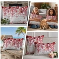 thumbnail image 4 of Red Eucalyptus Leaves Outdoor Pillow Covers 16x16 Set of 2,Waterproof Patio Throw Pillowcase Protectors,Summer Botanical Weeping Wooden Decorative Pillow Shams Cushion Covers for Seat Bed Couch Sofa, 4 of 8