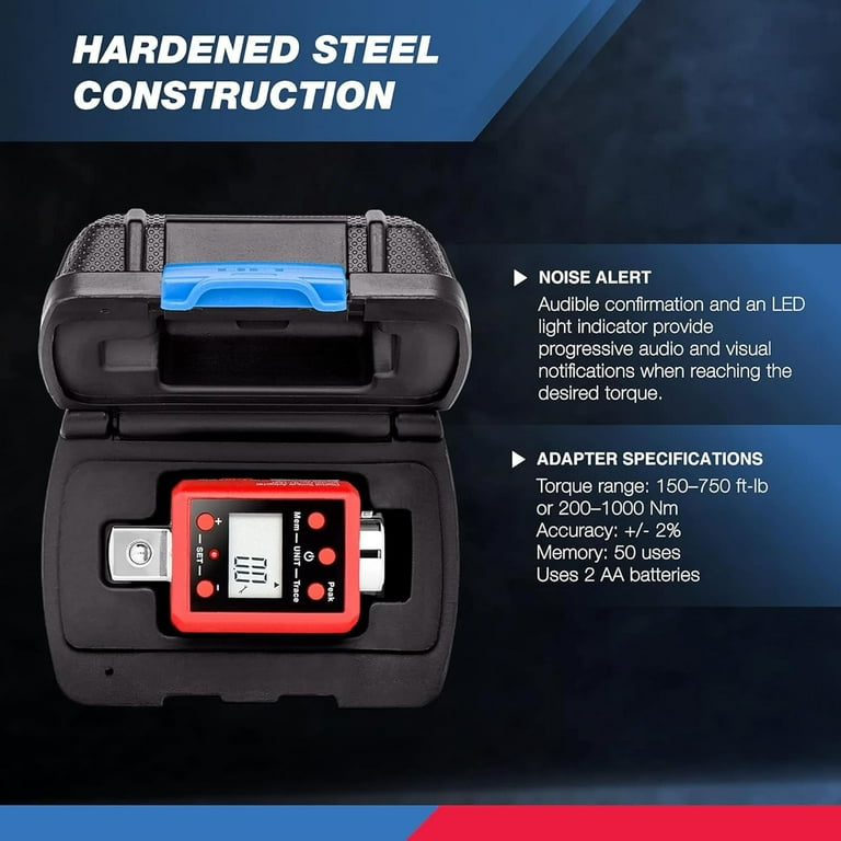 Neiko 20743A 3/4”-Inch Digital Torque Adapter, 150-750 ft-lb