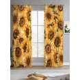 thumbnail image 2 of Yellow Sunflowers Sheer Curtains 84 Inch Length 2 Panels Set for Living Room/Bedroom, Watercolor Floral Flowers Vintage Kitchen Curtains Grommet Semi-Sheer Curtains Drapes Window Treatments 52"x84"x2, 2 of 7