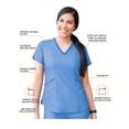 thumbnail image 3 of Adar Pro Ensemble de Blouse Médicale Col en V pour Femmes, Chiné, Tailles TP-TTTG, 3 of 7