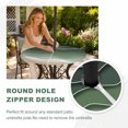 thumbnail image 4 of Round Outdoor Tablecloth with Umbrella Hole and Zipper, Sage Green Waves Tablecloth with Elastic Waterproof, Rustic Abstract Ombre Stripes Art Patio Table Covers for 45" - 54" Picnic Pool Tables, 4 of 9
