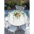 thumbnail image 6 of Green Eucalyptus Leaves Round Fitted Tablecloth with Elastic Edge, Waterproof Table Cloth Table Cover for 36"-44" Tables, Spring Pastoral Rustic Botanical Tablecloths for Dining Picnic Indoor Outdoor, 6 of 9