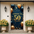 thumbnail image 2 of LUUFILx Golden Black 50th Anniversary Celebration Banner Backdrop Elegant Milestone Party Decoration Photography Props Decors Supplies Cheers Background, 2 of 7