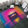 thumbnail image 3 of Shaggy Area Rug, Neon Cassette Tape Rugs for Living Room Bedroom Non Slip Door Mat Indoor Carpet Machine Washable Nursery Home Decor Floor Mats for Entryway 60x39in, 3 of 5