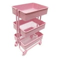 thumbnail image 3 of 1:12 3 Tier Storage Shelf w/ Dollhouse Furniture Kitchen Room Pink, 3 of 6