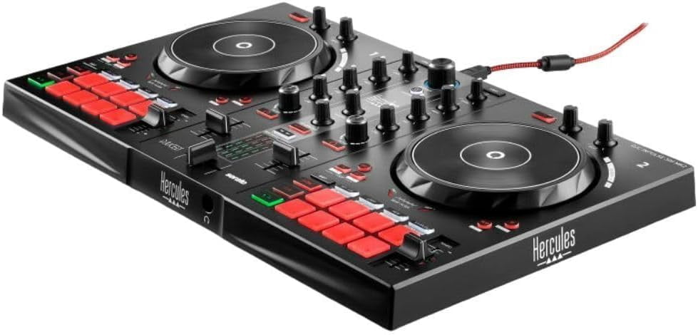 Hercules DJControl Inpulse 300 MK2 DJ Controller – 2-Deck USB DJ Mixer with Sound Card, 16 Pads | PC, Mac