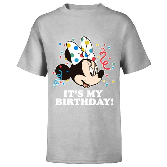 Disney Minnie Mouse It's My Birthday - Short Sleeve T-Shirt for Kids -Customized-Athletic Heather