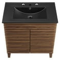 thumbnail image 6 of Modway Render 30" Modern Wood/Ceramic Bathroom Vanity in Walnut/Black, 6 of 9