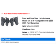 thumbnail image 2 of Front and Rear Door Lock Actuator Motor Set of 4 - Compatible with 2000 - 2005 Ford Excursion 2001 2002 2003 2004, 2 of 2