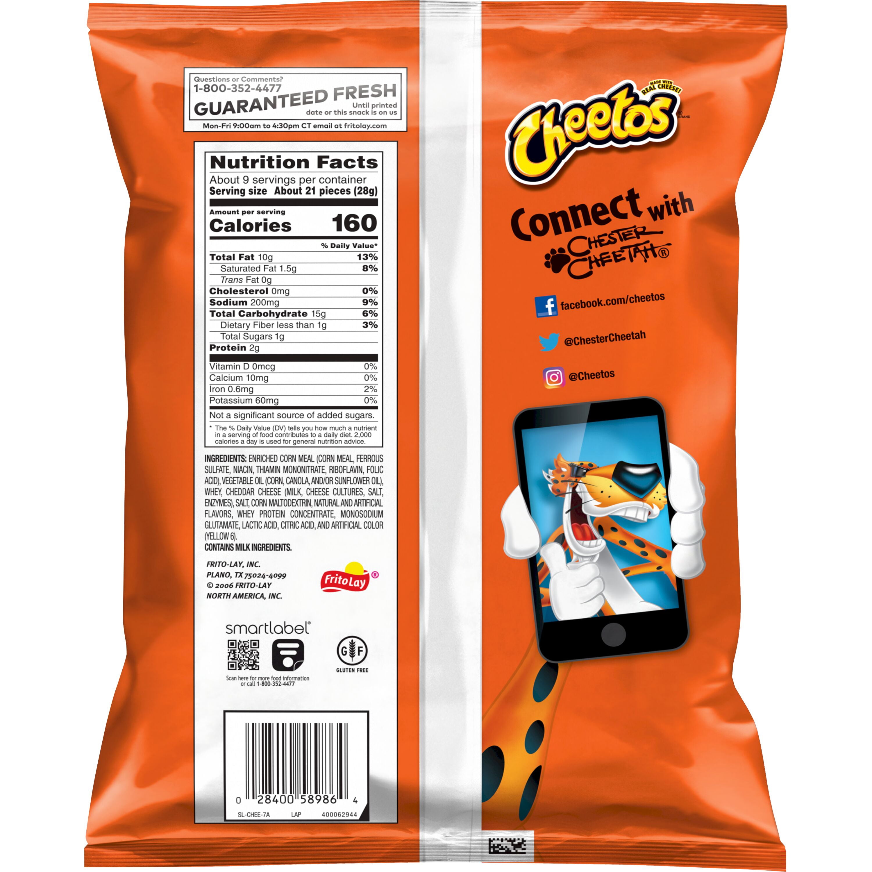 Cheetos Crunchy Cheese Flavored Snack Chips, 8.5 oz Bag