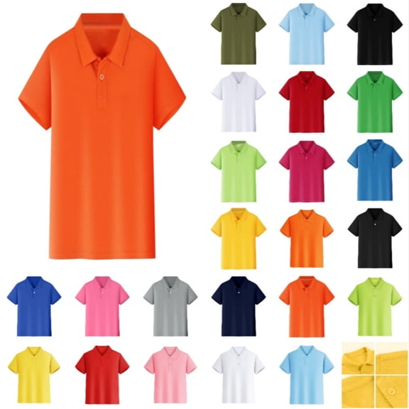 REDARER Kids Boys Girls Short Sleeve Polo Shirt, Soft Pique Fabric Button Top for School, Play & Daily Casual Wear