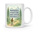thumbnail image 2 of Wander In Nature 11 oz Coffee Mug - For Outdoor Adventure Lovers White Ceramic Gift, 2 of 7