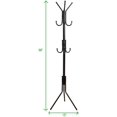 TINGOR Coat Rack Standing Metal Coat Rack Hat Hanger 12 Hook for Jacket