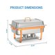 thumbnail image 2 of 4-pack 8qt rectangle stainless steel chafing dish set con lid holders - rose gold buffet warmers (including food servers), 2 of 8