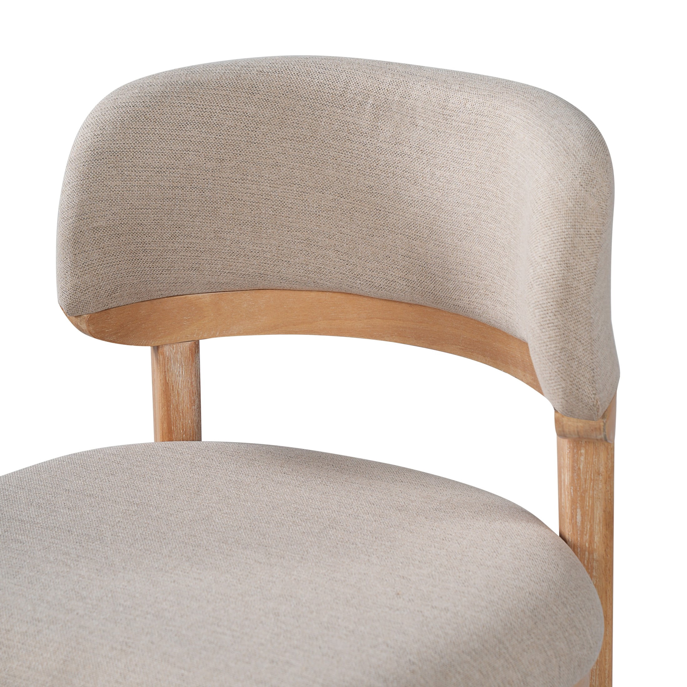 Christopher Knight Home Mid-Century Curved Back Counter Stools with Beige Upholstery, Natural, Set of 2