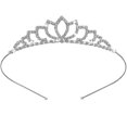 thumbnail image 1 of Wedding Bridal Rhinestone Decor Hairband Hair Clip Hair Loop Tiara (Sliver), 1 of 4
