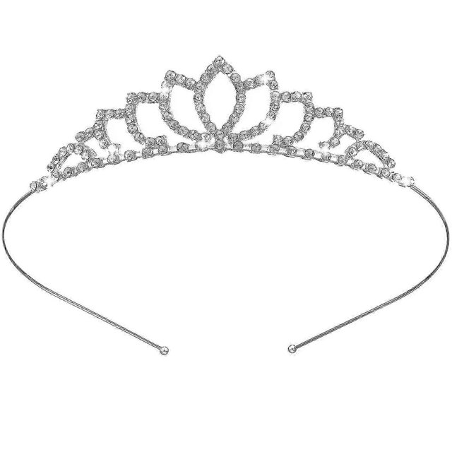 Wedding Bridal Rhinestone Decor Hairband Hair Clip Hair Loop Tiara (Sliver)