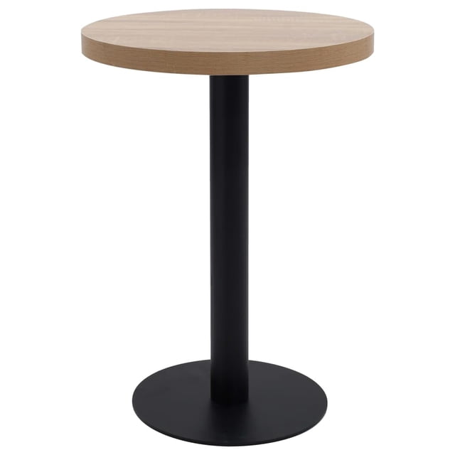 Mesa bistró VidaXL, MDF, 60 cm, color marrón claro, forma redonda