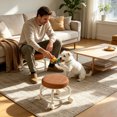 thumbnail image 2 of Low Height Round Rolling Stool With Wheels, Portable Rest Seat For Living Room Bedside Salon Pedicure Coffee, 2 of 4