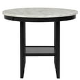 thumbnail image 2 of Miekor Furniture Transitional 5pc Round Counter Height Dining Table Set White Faux Marble Upholstered Black Fabric Dining Room Wooden Furniture W5U585, 2 of 8