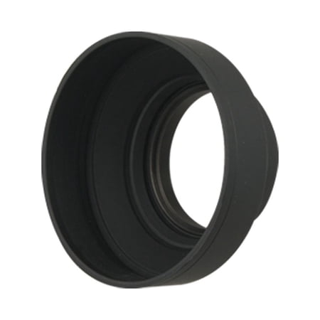 Unique Bargains Replacement 3 Way Soft Rubber 58mm Camera Blk Lens Hood