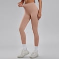 thumbnail image 2 of felwors Women Ribbed Seamless Leggings High Waisted Workout Gym Yoga Pants (Khaki, L), 2 of 6