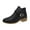 Black, variant on Green Women'S British Style Short Round Toe Side Zipper Thick Heel Ankle Boots Fashion Casual Footwear For Outdoor Indoor Wear