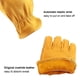 thumbnail image 4 of Guantes de trabajo OZERO Leather para hombre, 3 pares, piel de vacuno, color dorado, talla grande, 4 of 7