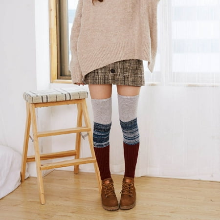 

UDAXB Socks Women Ladies Warm Winter Wool Leg Warmers Knitted Crochet Socks Leggings