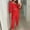 Red, variant on Idoravan Women Sets Clothing Womens Solid Color Long Sleeve Square Collar Cropped Slim Top + Casual Long Pants Suit Set