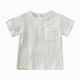 thumbnail image 4 of NOLDARES Newborn Baby Girl Clothes Set Short Sleeve Letter Tops Casual Toddler Shorts Set Infant Girl Summer Outfit(White,6-9 Months), 4 of 5