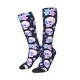 thumbnail image 2 of Bingfone Compression Socks for Women and Men Long Socks for Running Athletic Cycling Nurse-crystal flower Skull, 2 of 8