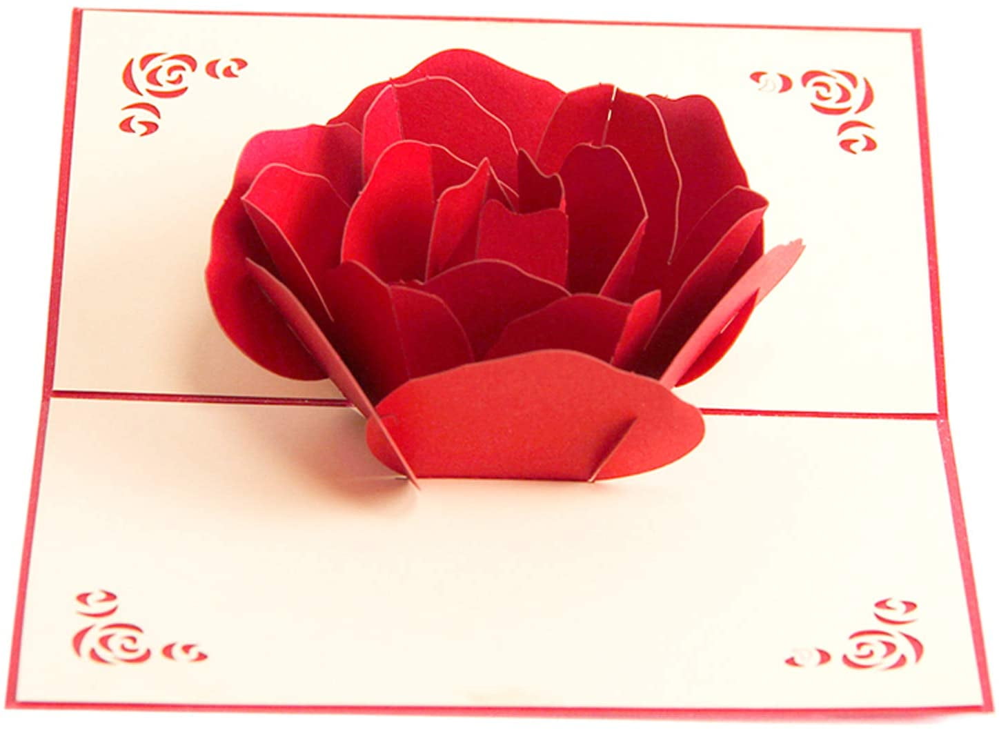 Girlfriend Boyfriend Gift for Her Him Wife Wedding Wooden Romantic Card for Valentines Day,Anniversary Romantic Red Rose Love Card Birthday Husband 