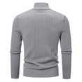 thumbnail image 3 of RYDCOT Men's Solid Color Cardigan Sweaters Full Zip up Stand Collar Jacquard Slim Fit Casual Knitted Sweater Gray L(L), 3 of 3